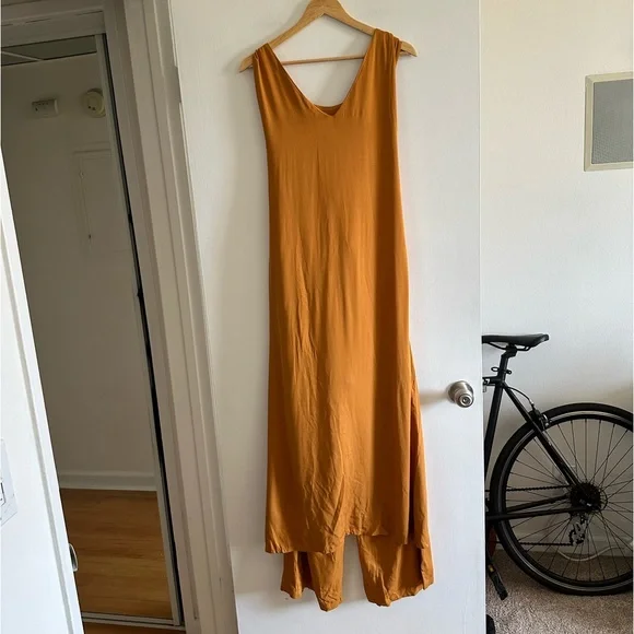 Pink Filosofy Orange/Yellow Paltrow Wide-Leg Jumpsuit size Small EUC - Picture 8 of 10